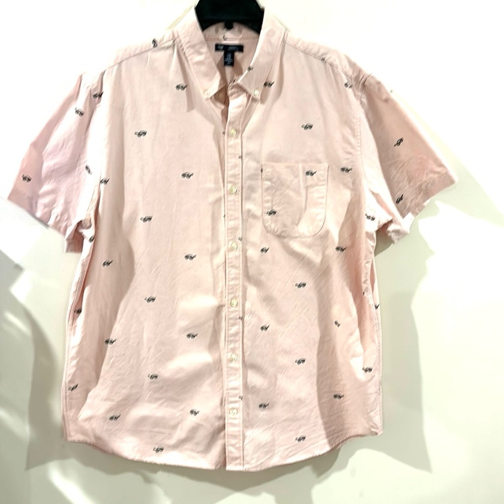 GAP Men’s 100% Cotton Pink Sunglasses Print Casual Vacation Fun Shirt Size XL